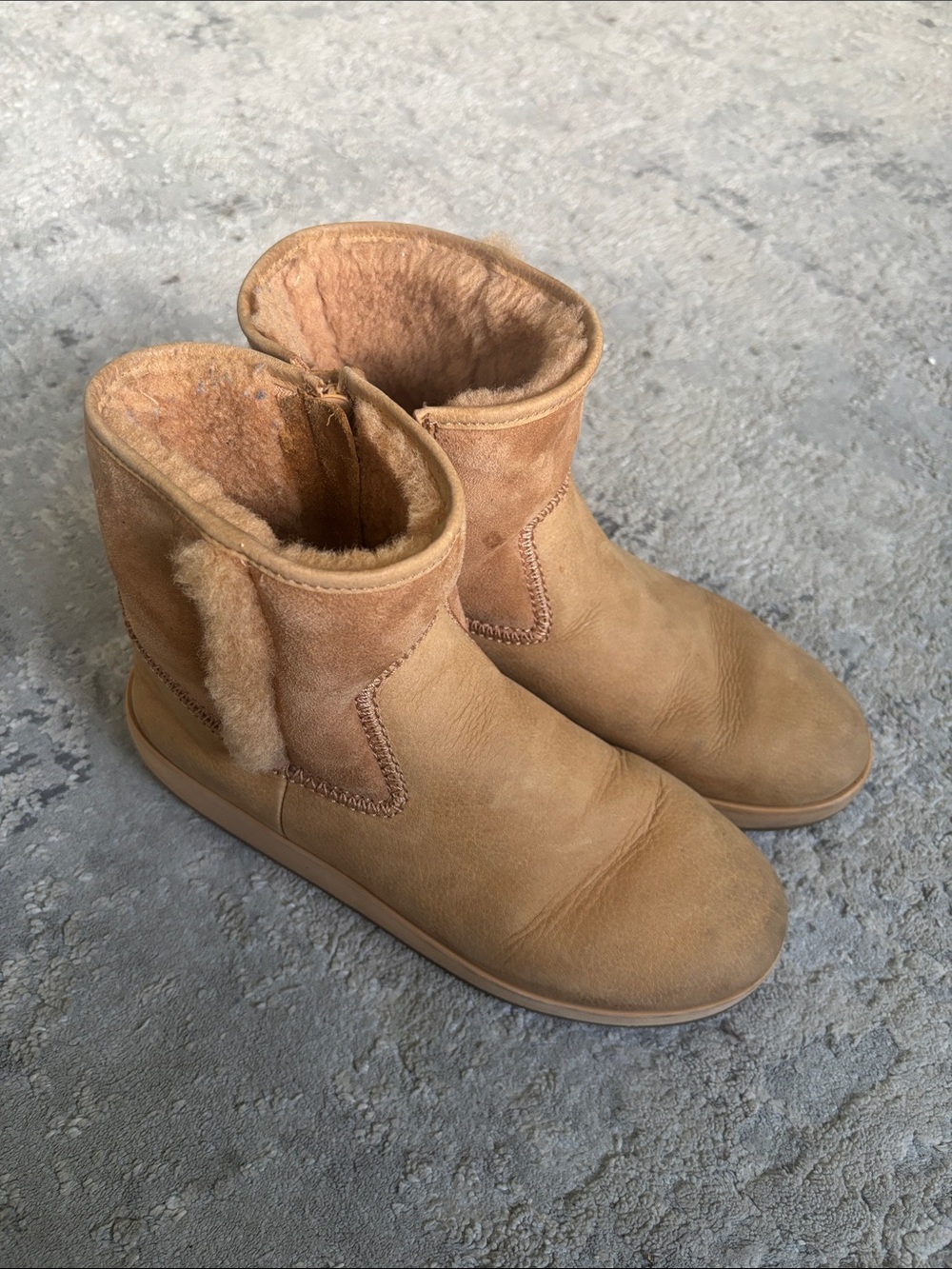OluKai Women's Shearling-Lined Slip-On Boots - Tan